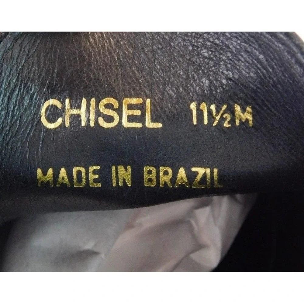 Belvedere Studio Chisel Black Leather Oxfords Dress Shoes Size‎ 11.5 M